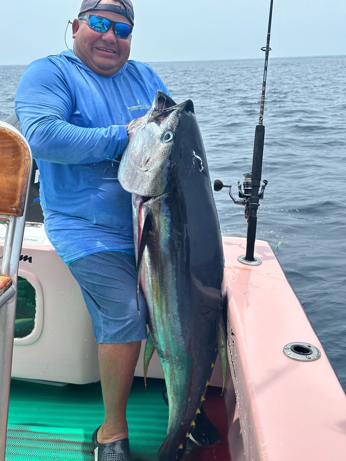 Captain Roy Zapata with a giant yellowfin tuna